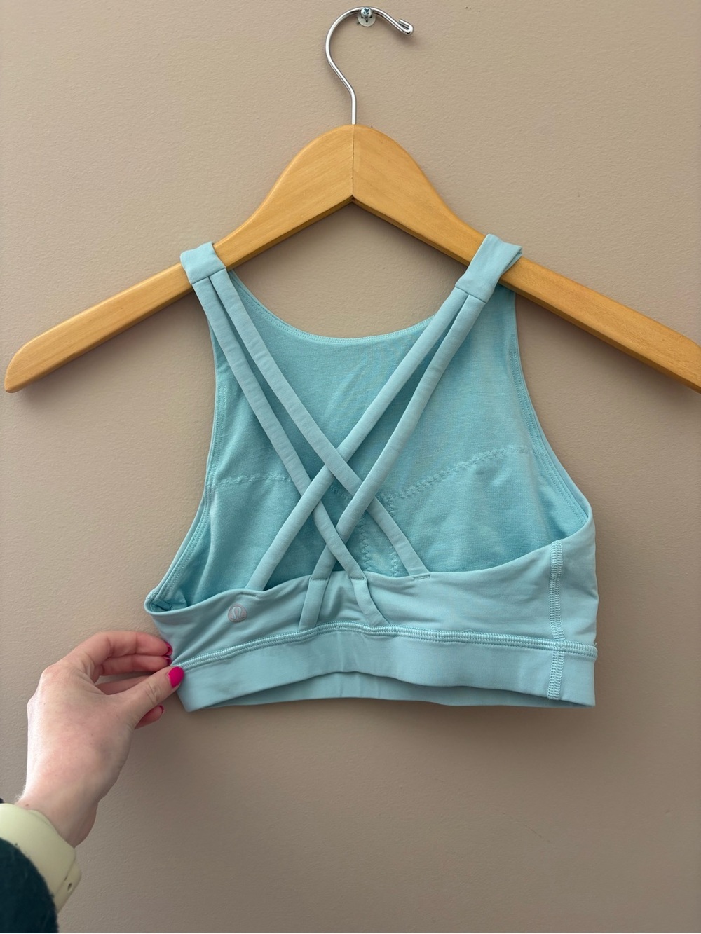 Lululemon Light Blue Sports Bra Size 2 with criss cross back - Picture 2 of 7